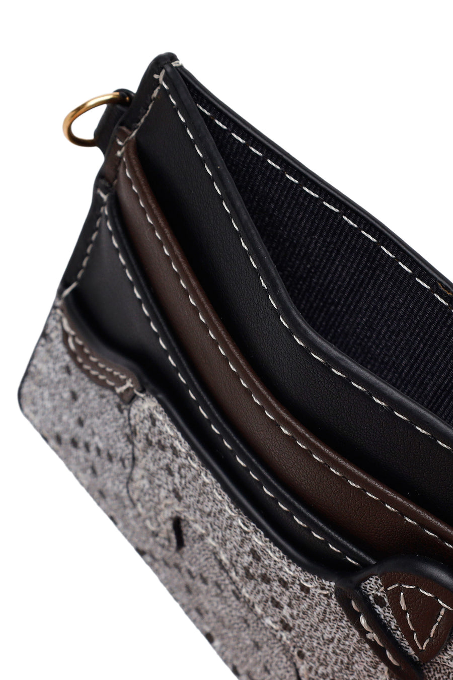 Women's Black Patterned Card Holder