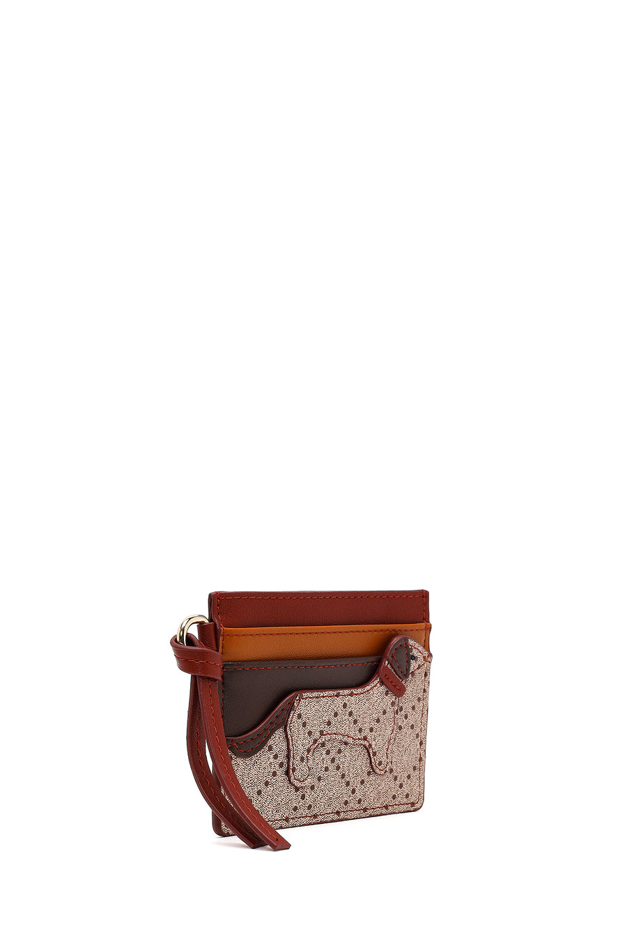 Women's Burgundy Patterned Card Holder