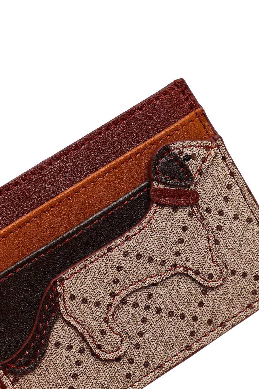 Women's Burgundy Patterned Card Holder