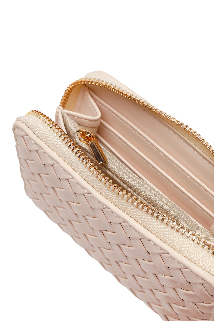 Woman Cream Braided Wallet