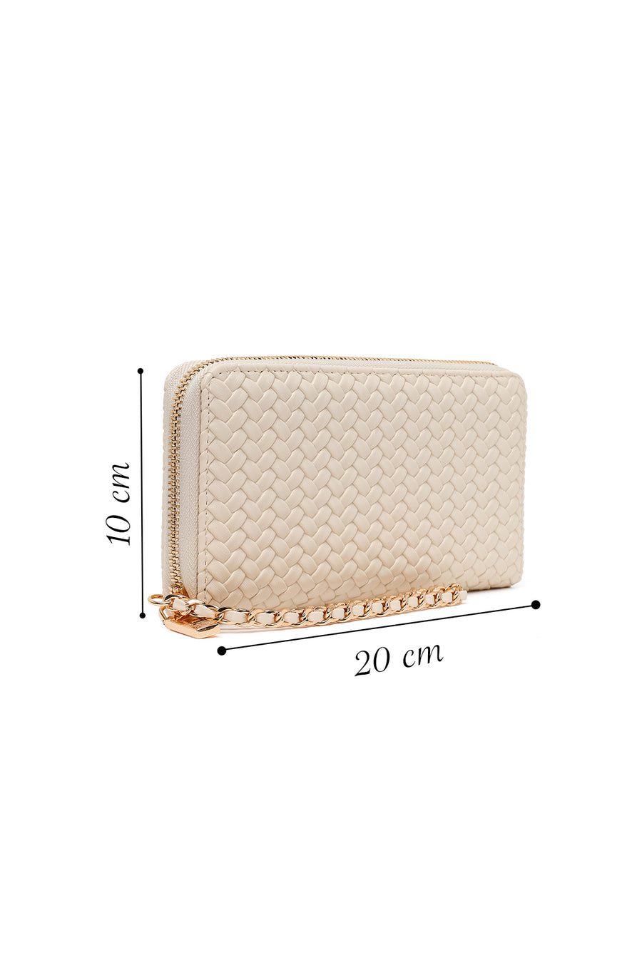 Woman Cream Braided Wallet