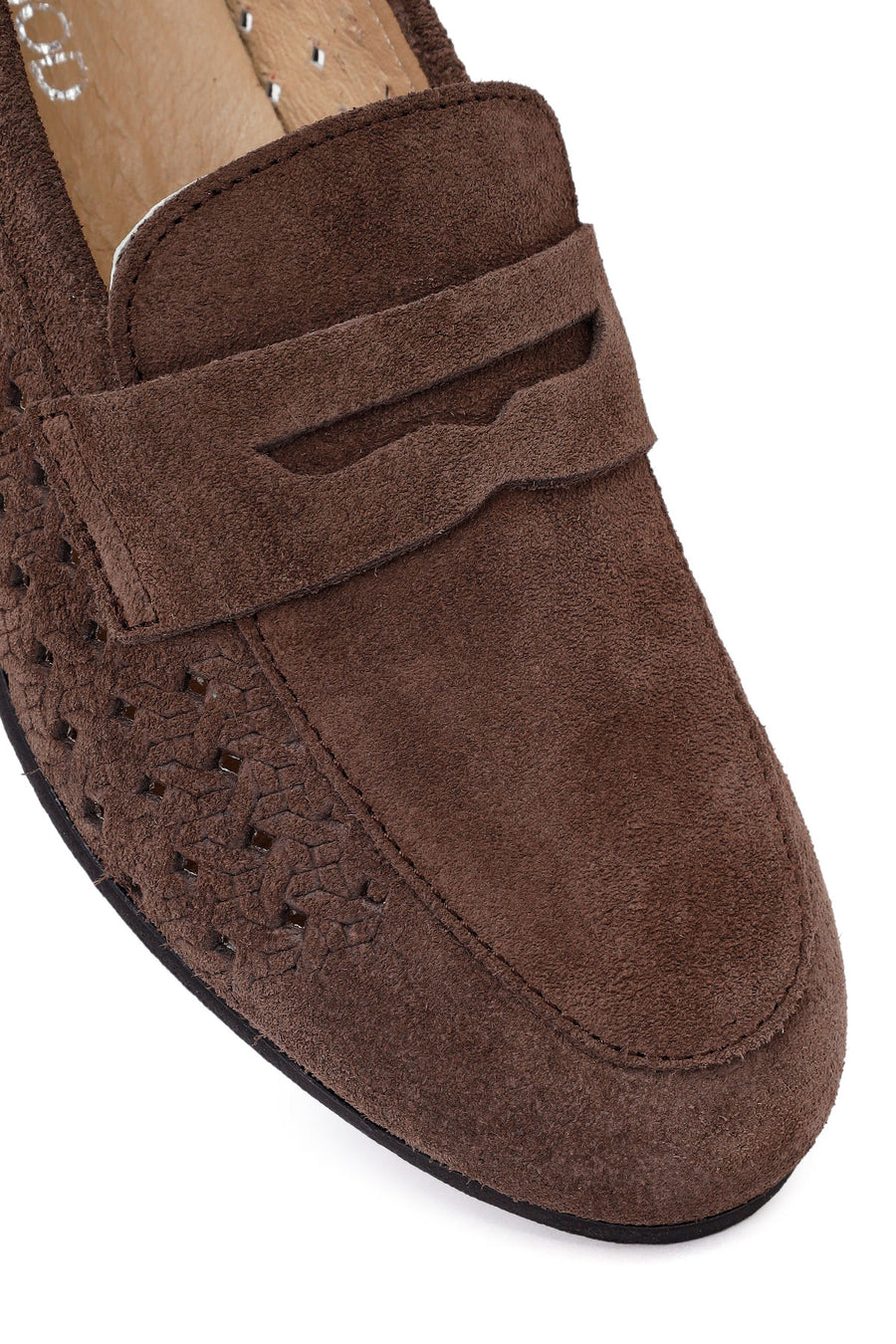 Kadın Koyu Vizon Süet Deri Loafer