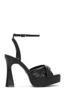 Women's Black Ankle Strap Platform Thin Heel Sandals | Derimod