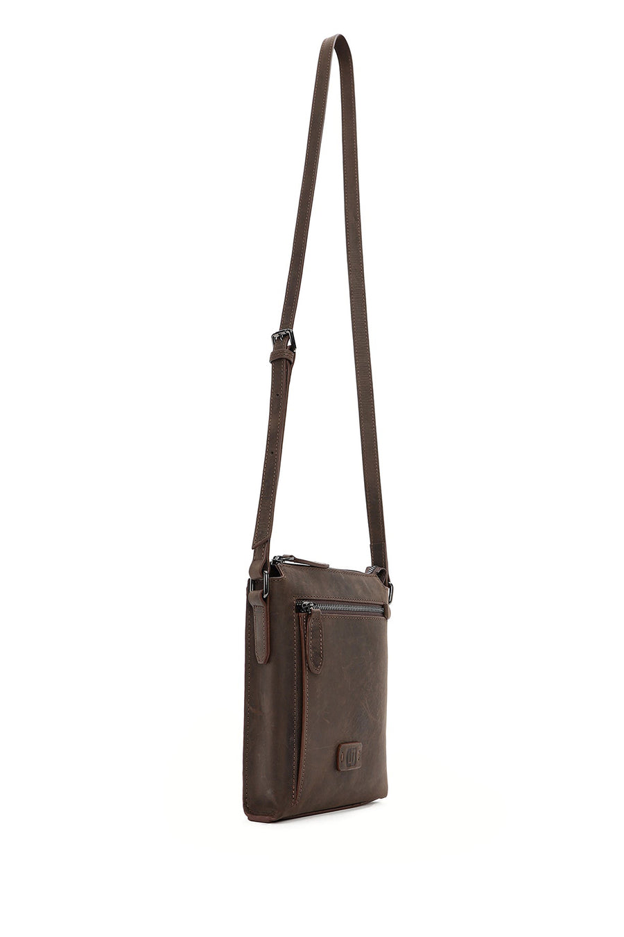 Men's Brown Leather Messenger Bag