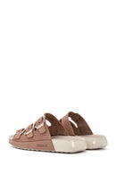 Women's Beige Nubuck Leather Comfort Slippers | Derimod