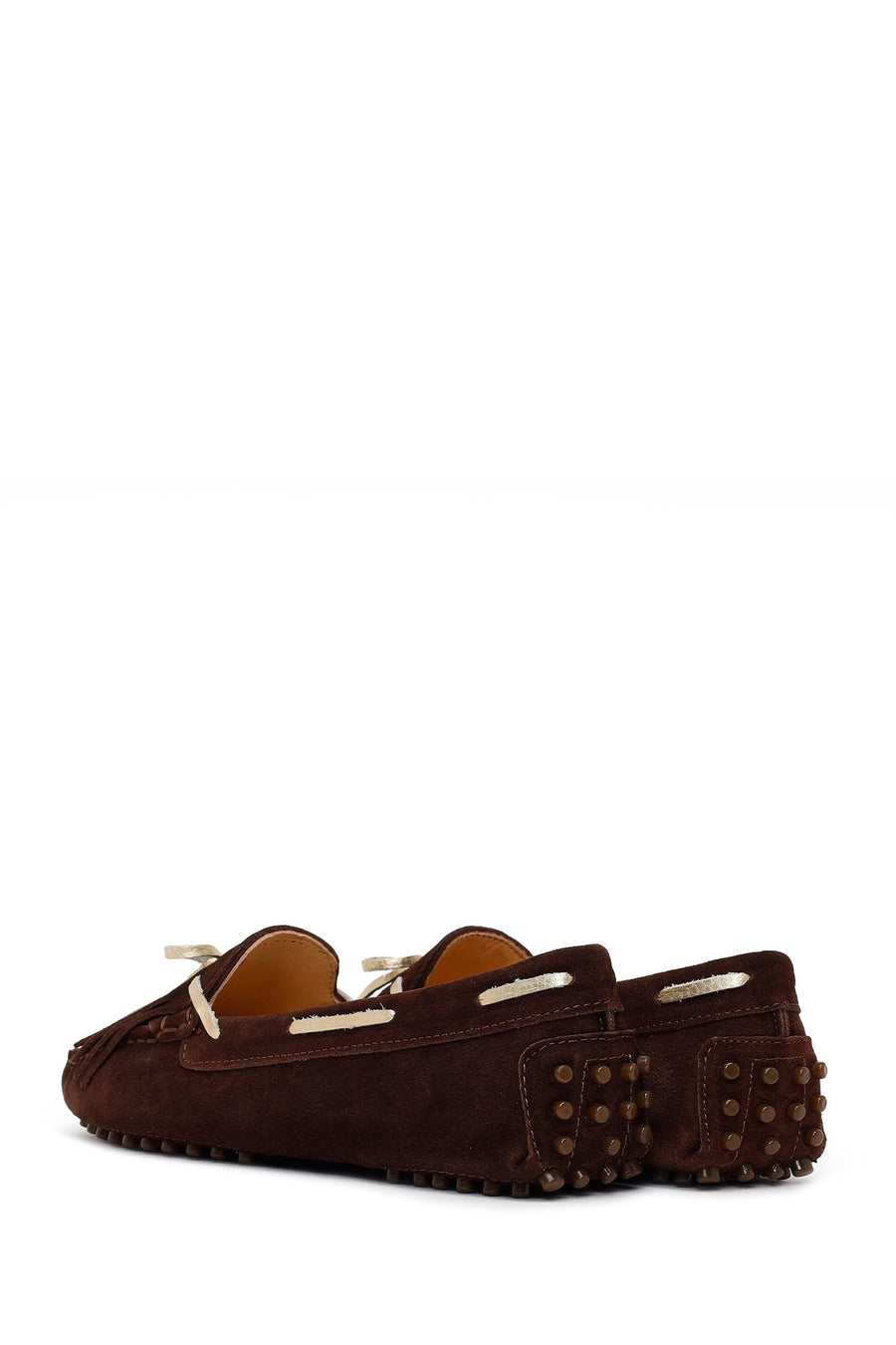 Woman Brown Tassel Suede Loafer