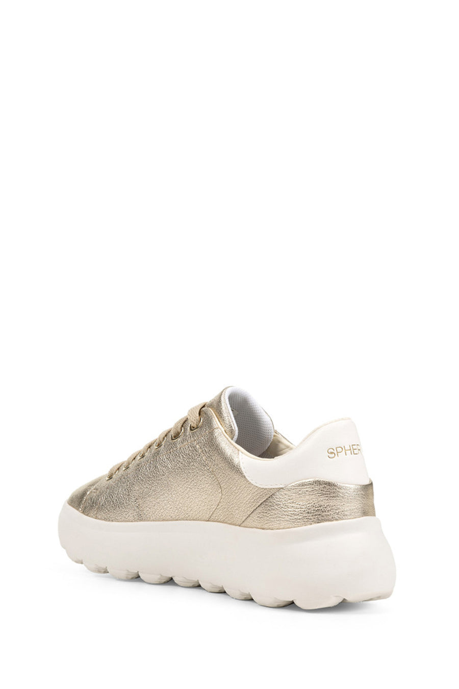 Geox Women's Gray Spherica Ec4.1 Lace-up Leather Sneaker