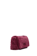 Women's Burgundy Long Strap Plush Crossbody Bag | Derimod