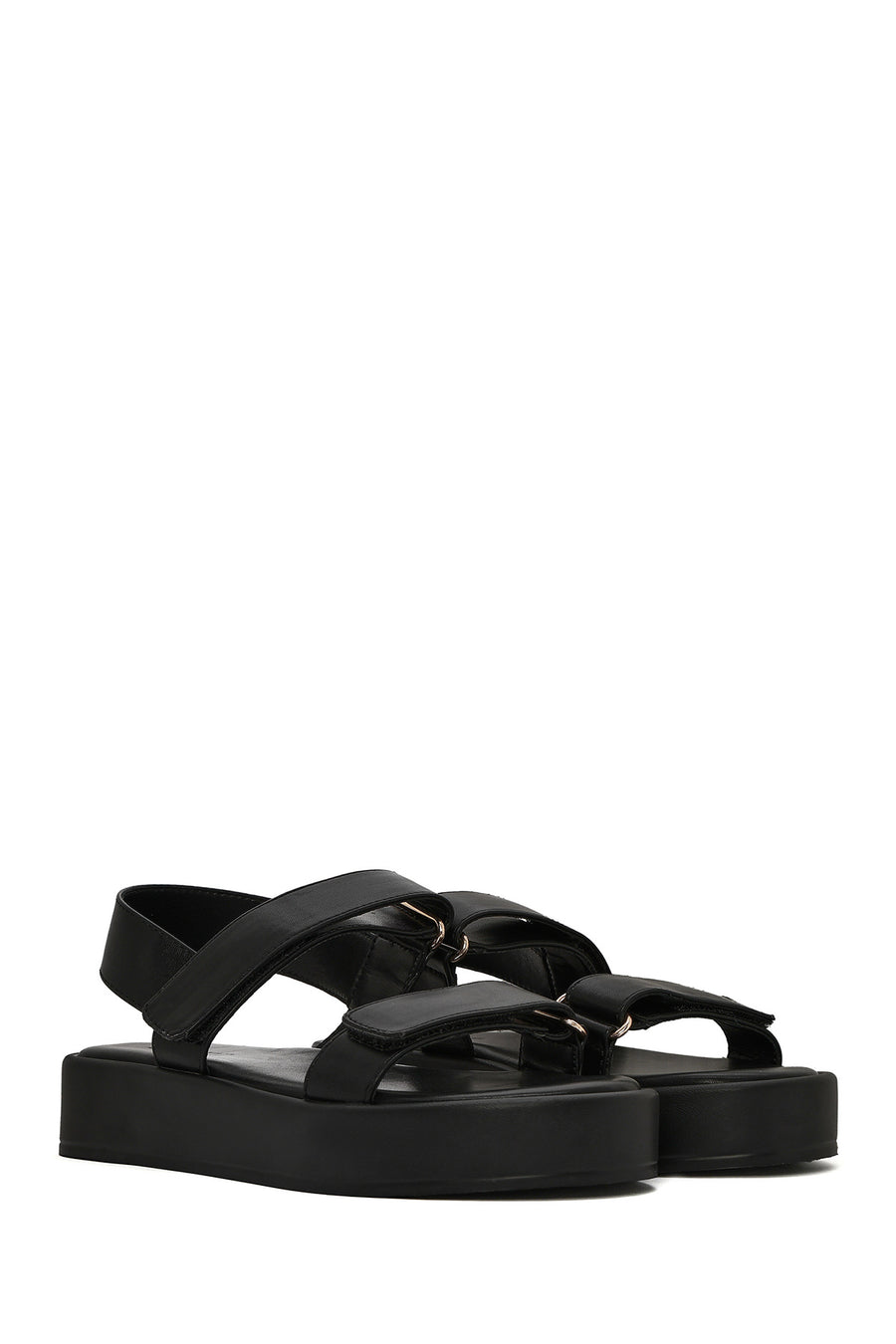 Women's Black Thick Soled Sandals