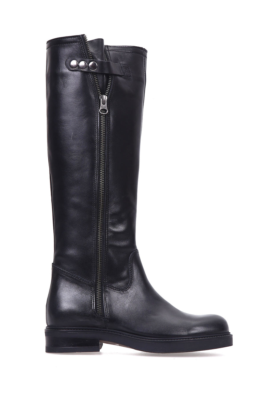 Women's Zippered Leather Boots 18WFD221918 | Derimod