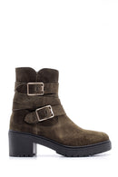 Women's Heeled Suede Leather Boots | Derimod