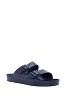 Birkenstock Men's Navy Blue Arizona Eva Double Buckle Slippers | Derimod