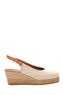 Women's Beige Wedge Heel Espadrille | Derimod
