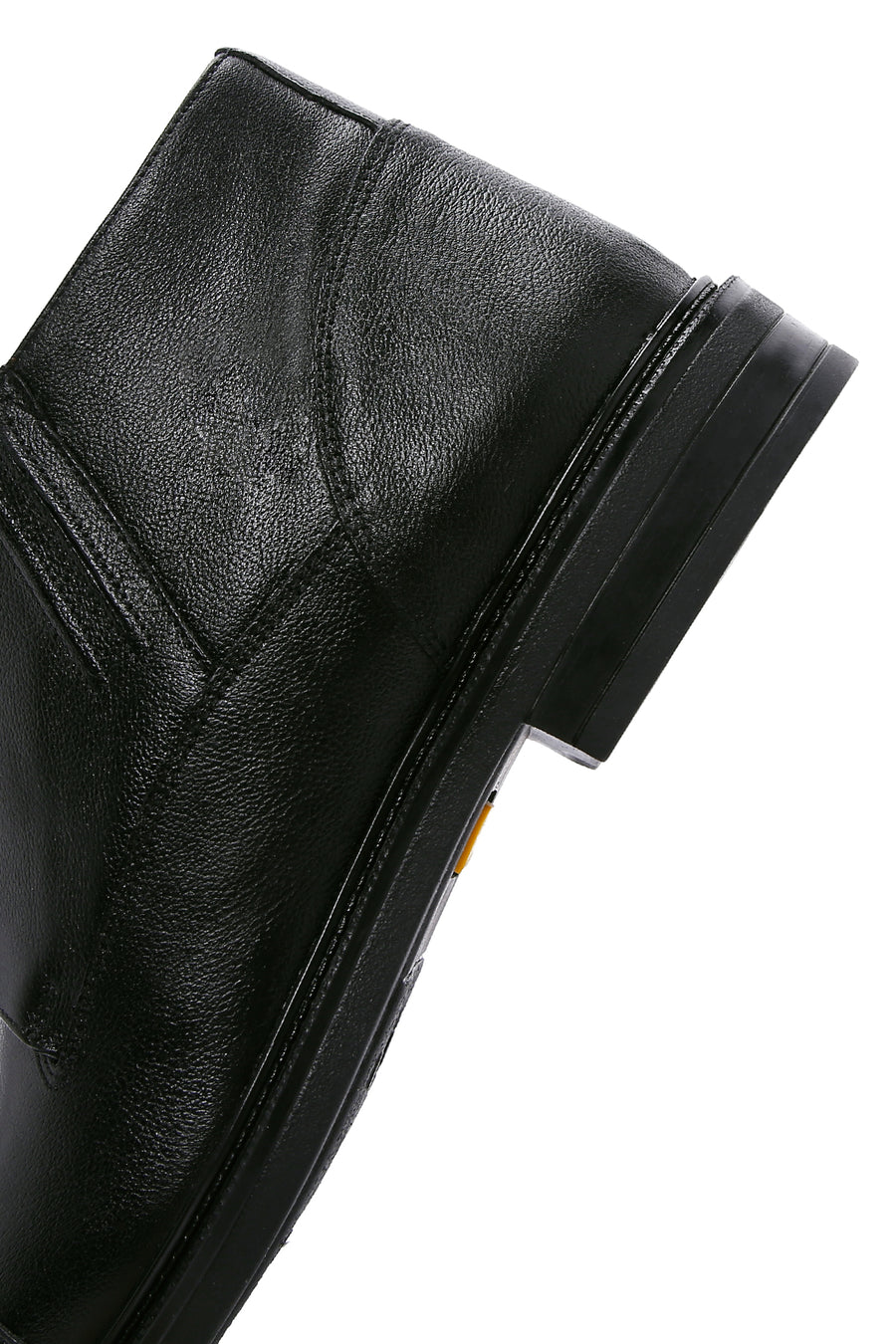 Men's Black Leather Zippered Casual Boots