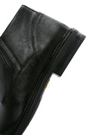 Men's Black Leather Zippered Casual Boots | Derimod