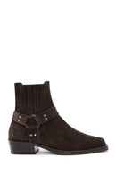 Women's Brown Chelsea Suede Leather Boots | Derimod