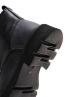 Men's Black Leather Zippered Boots | Derimod