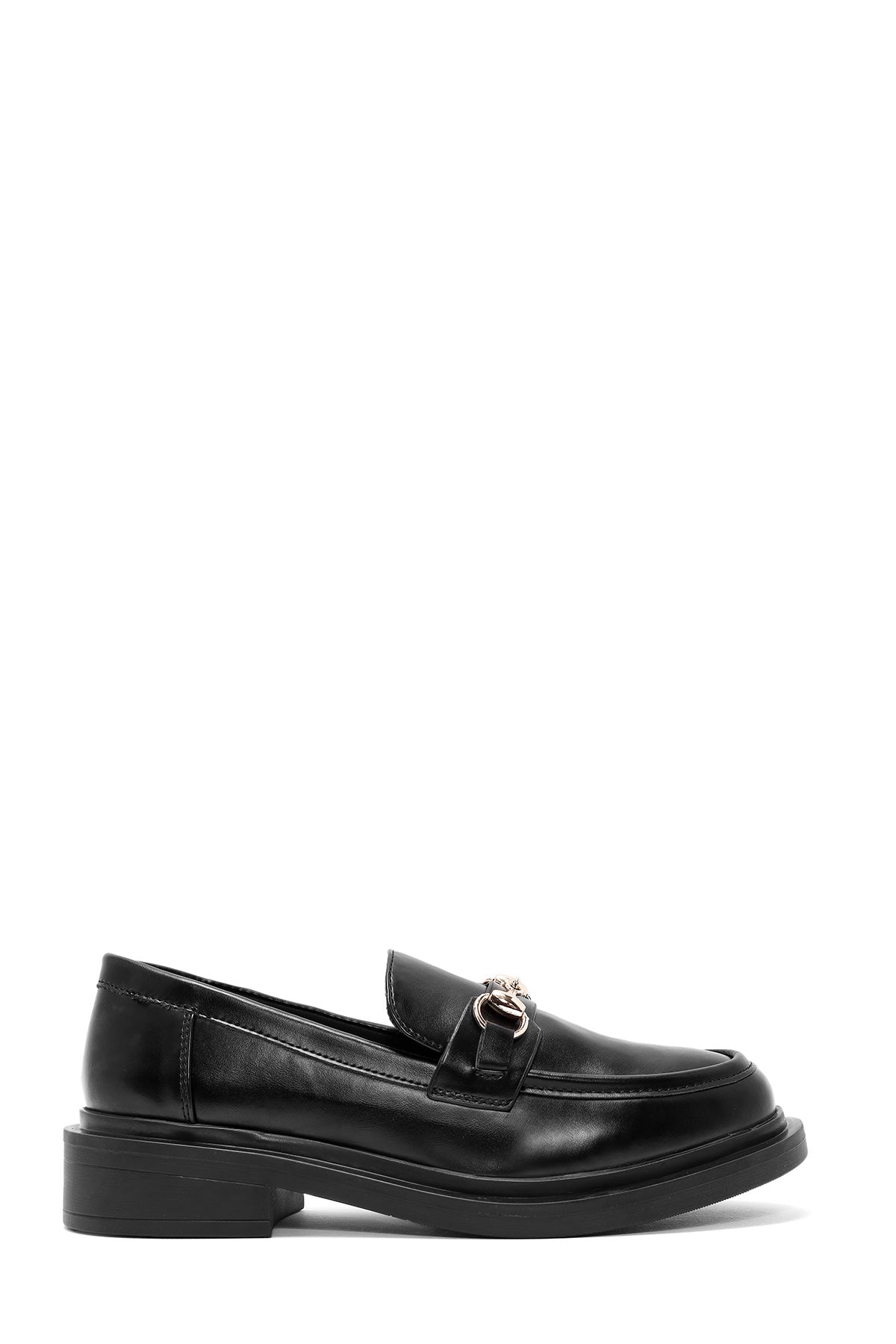 Kadın Siyah Toka Detaylı Maskülen Loafer 24WFE401418 | Derimod