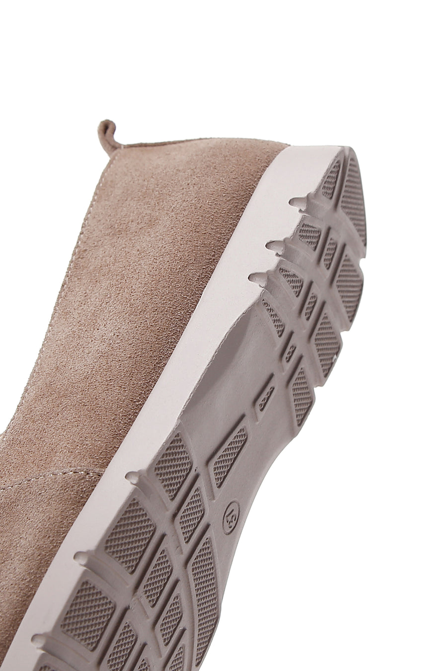 Kadın Vizon Süet Deri Comfort Loafer