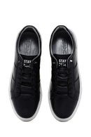 Men's Black Lace-up Leather Sneaker | Derimod