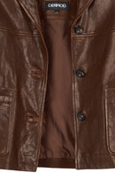 Jill Woman Brown Short Leather Jacket | Derimod
