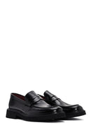 Men's Black Leather Casual Loafer | Derimod