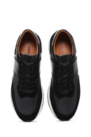 Men's Black Leather Suede Detailed Sneaker | Derimod