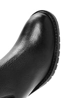 Women's Black Thick Heeled Leather Chelsea Boots | Derimod