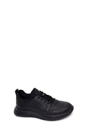 Male Black Lace-Up Thick-Soled Leather Sneaker | Derimod
