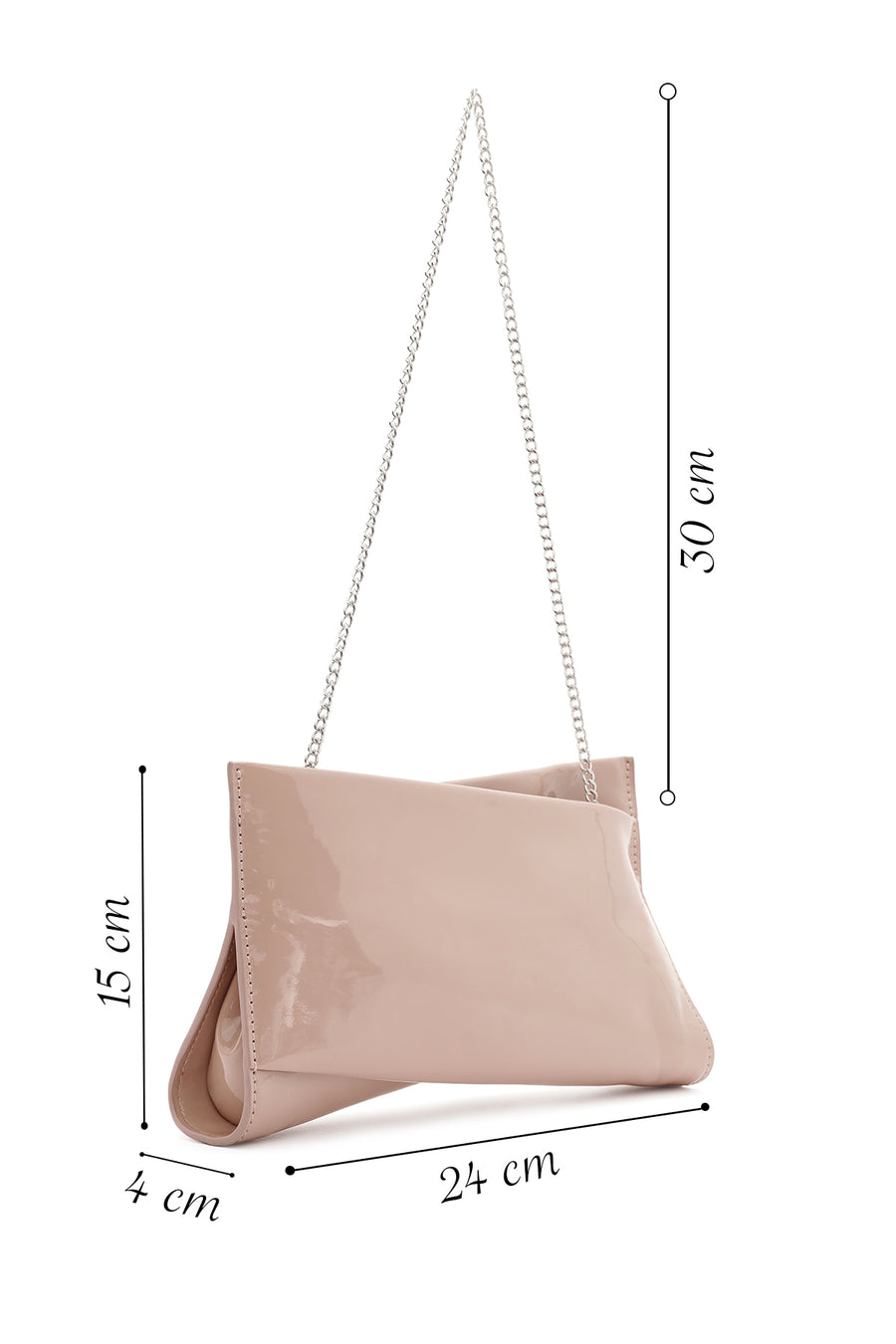 Women's Beige Chain Strap Clutch Bag