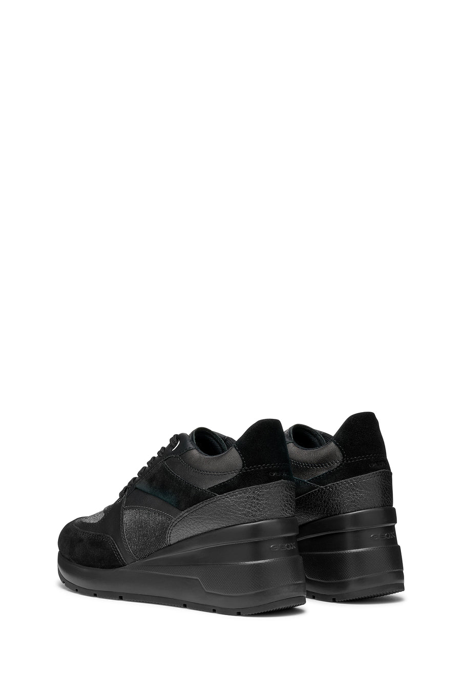 Geox Kadın Siyah D Zosma Bağcıklı Dolgu Topuklu Deri Sneaker