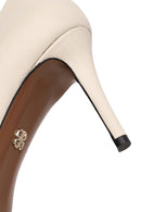 Woman Cream Thin Heeled Leather Stiletto | Derimod