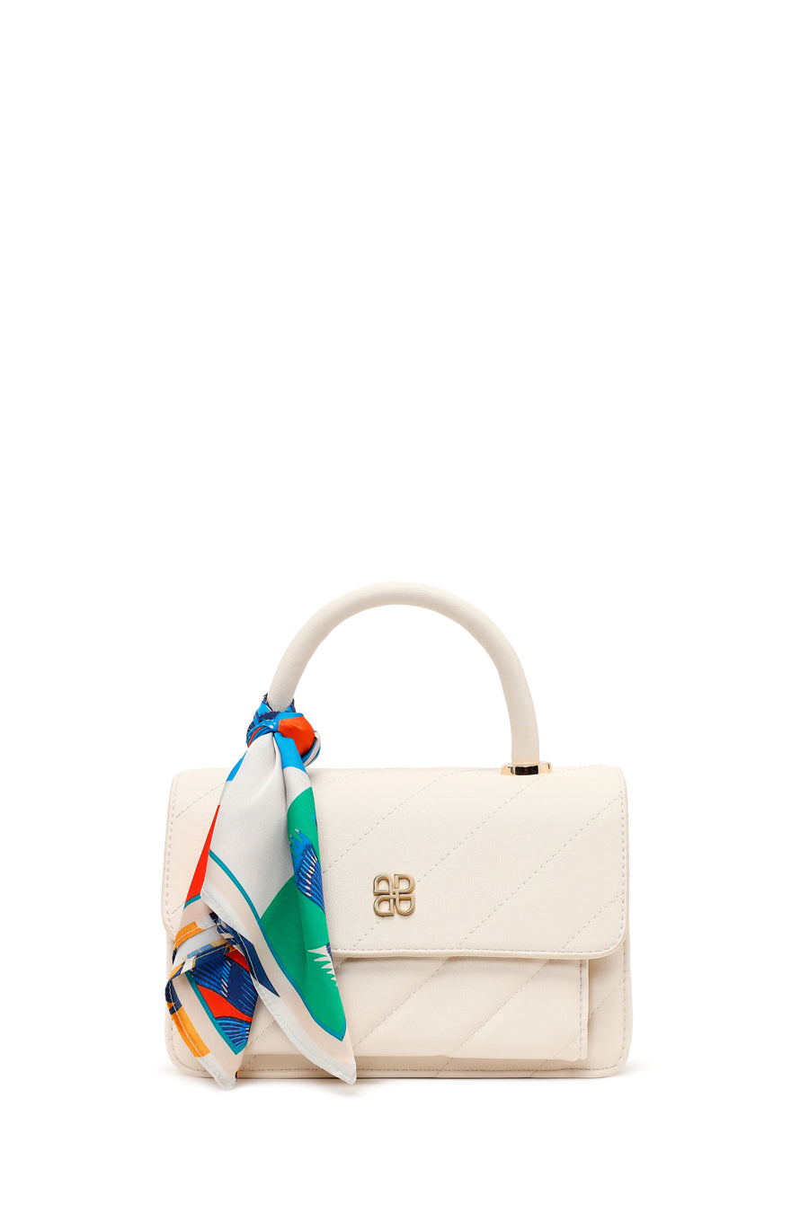 Woman Cream Accessory Quilted Crossbody Bag