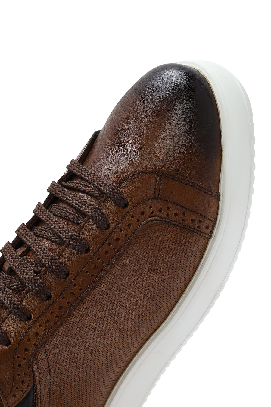 Men's Tan Lace-up Leather Sneaker