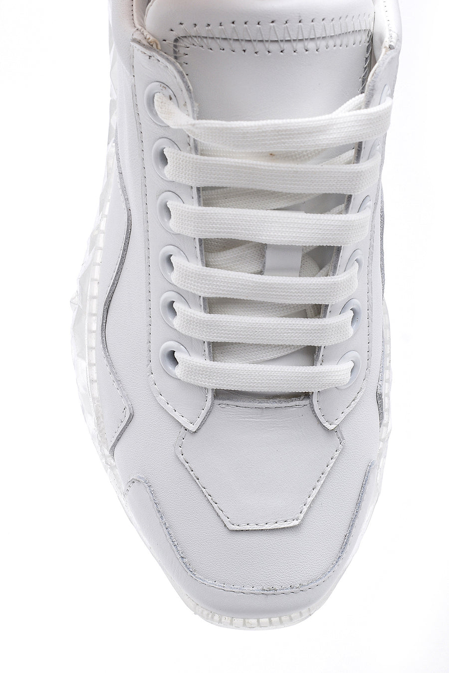 Kadın Şeffaf Tabanlı Deri Sneaker