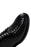 Erkek Siyah Bağcıklı Örgü Deri Klasik Ayakkabı | Derimod