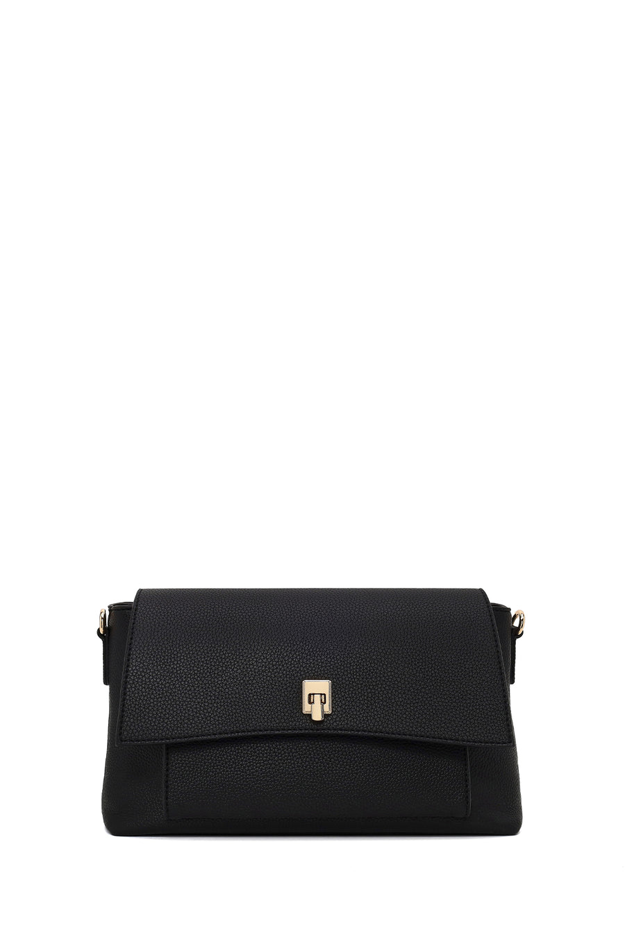 Woman Black Long-Strap Classic Crossbody Bag