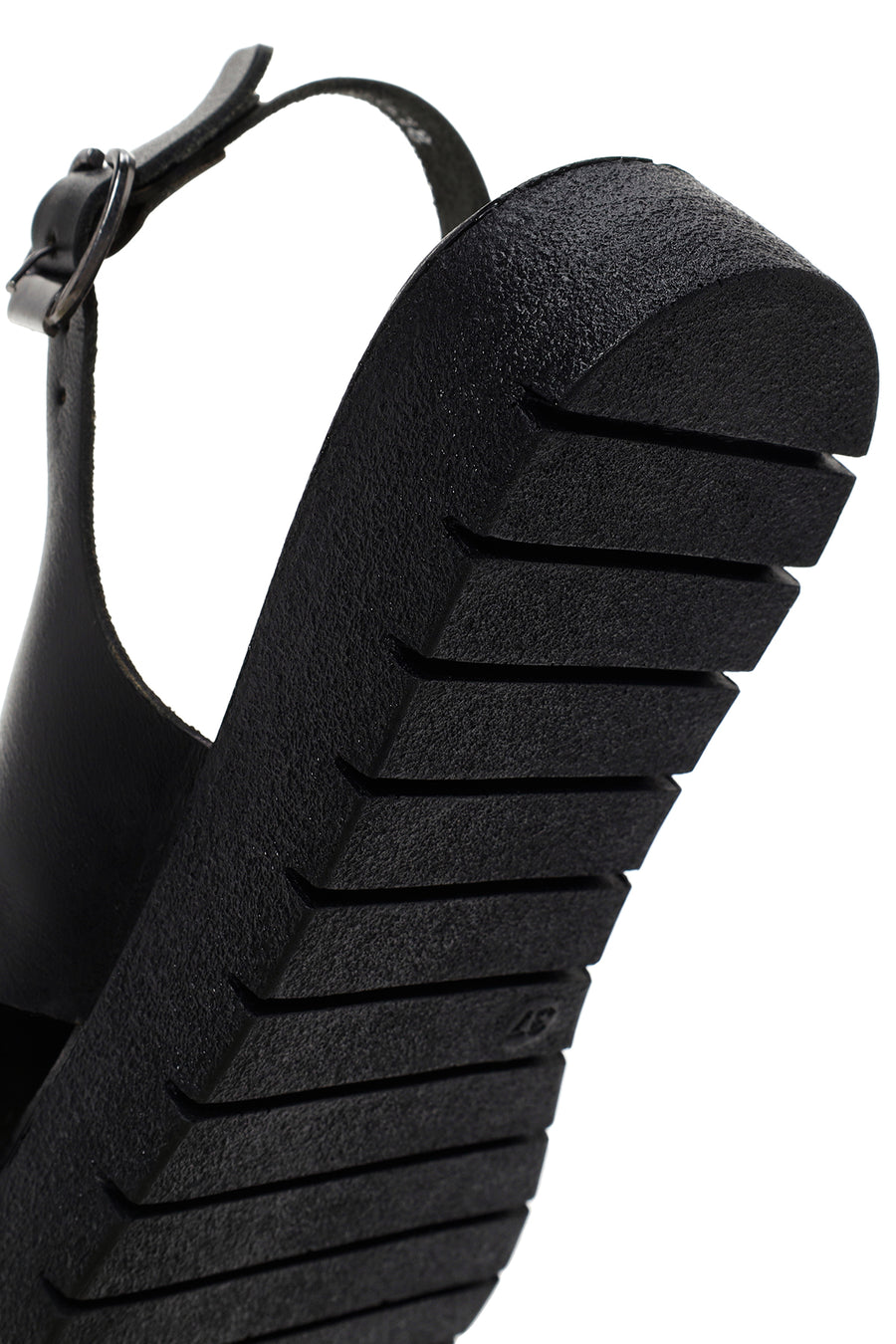 Women's Black Ankle Strap Leather Sandals