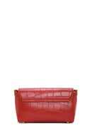 Women's Red Crocodile Patterned Shoulder Bag | Derimod