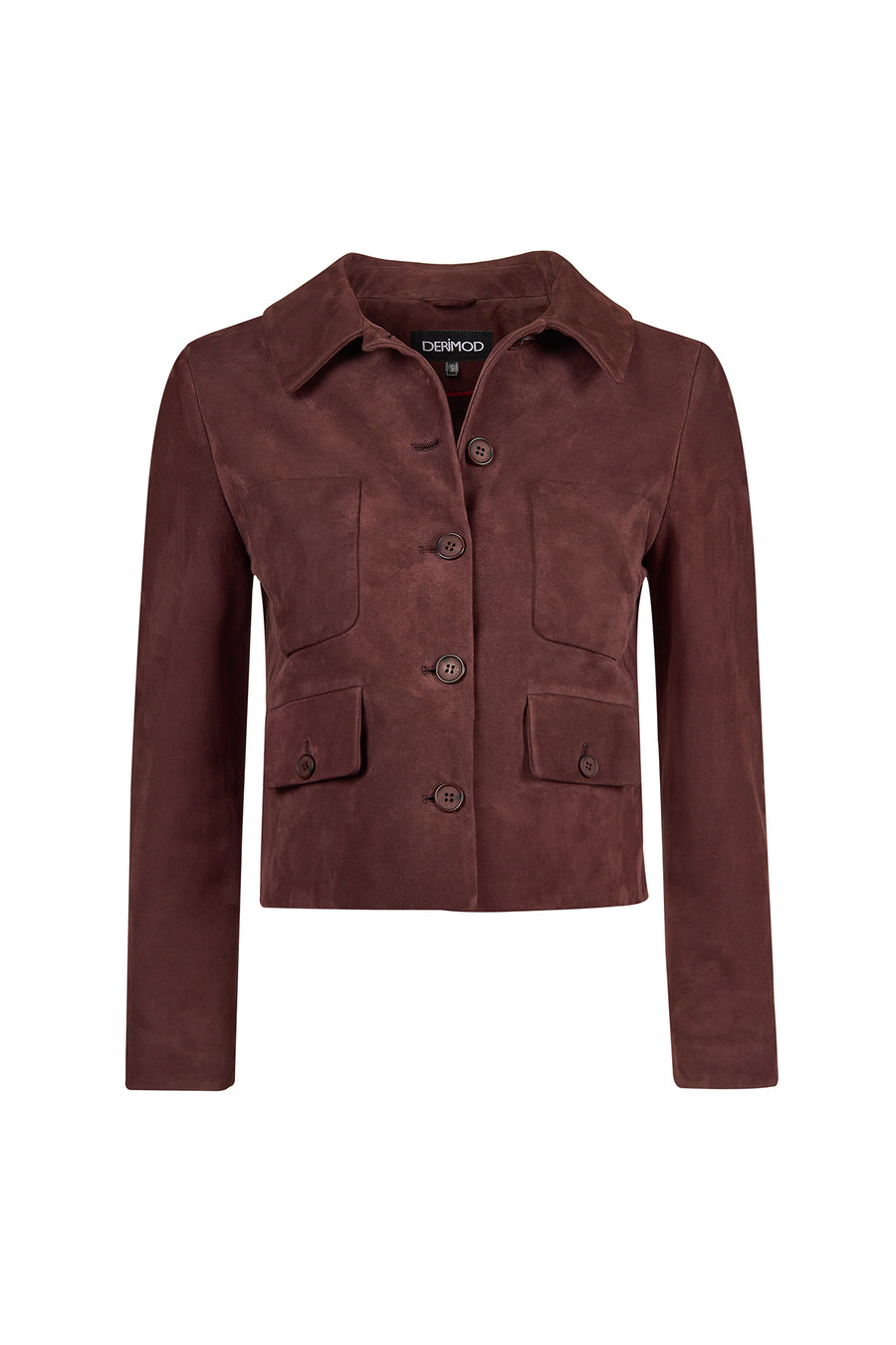 Cassandra Woman Burgundy Slim-Fit Suede Leather Jacket
