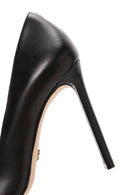 Women's Black Thin Heeled Leather Stiletto | Derimod