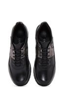 Women's Black Leather Thick Soled Sneaker | Derimod