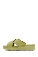 Women's Green Thick Soled Comfort Slippers | Derimod