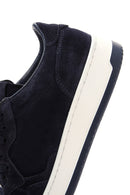 Men's Navy Blue Suede Leather Sneaker | Derimod