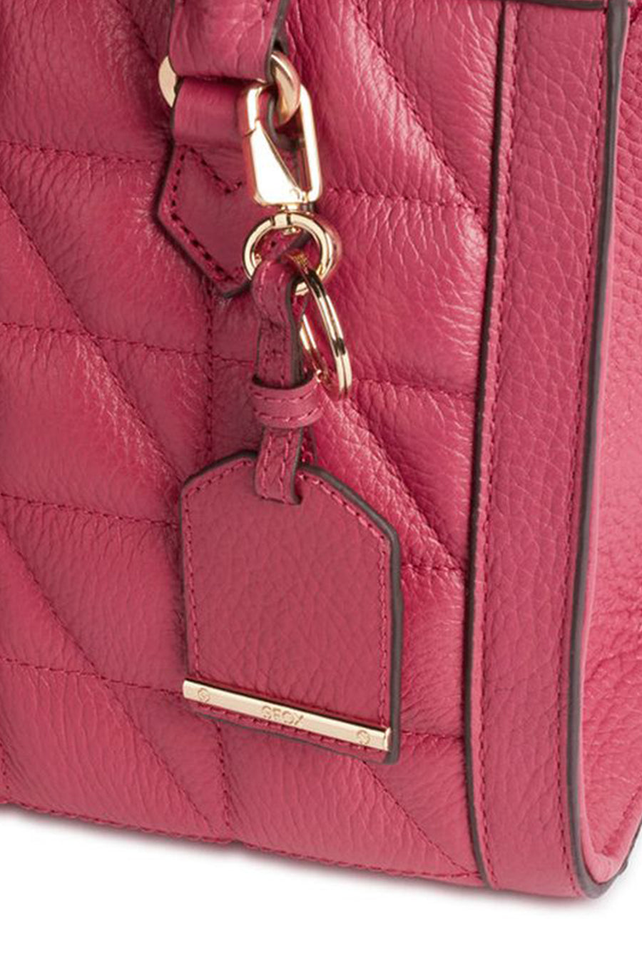 Geox Women's Red Olympiy Long Strap Quilted Leather Handbag