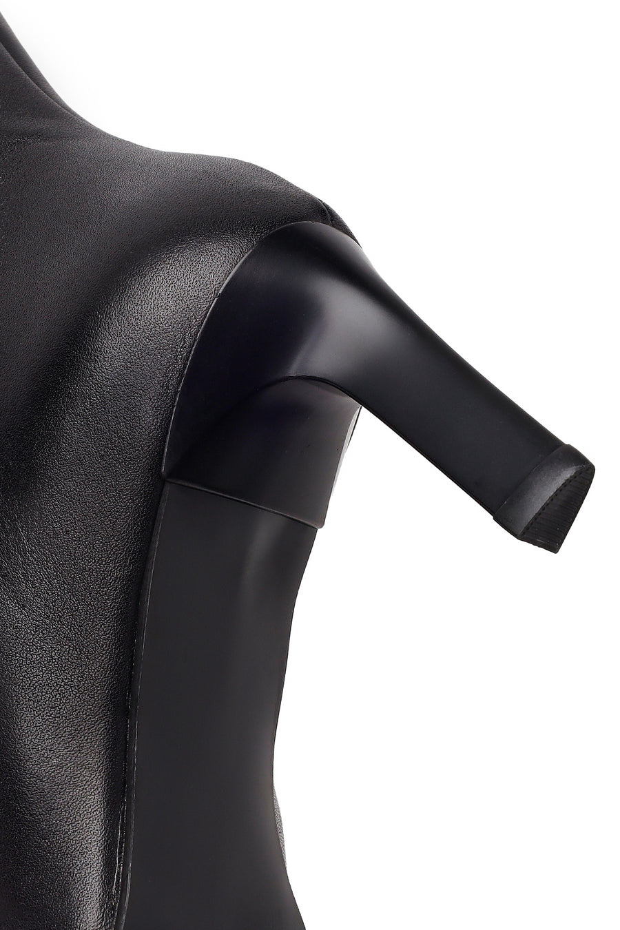 Woman Black Thin High-Heeled Leather Boots