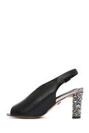 Women's Black Thick Heeled Sandals | Derimod