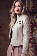 Glory Women's Leather Jacket | Derimod