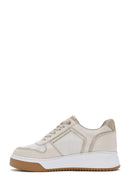 Women's Beige Lace-up Thick-Sole Leather Sneaker | Derimod