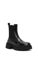 Women's Black Leather Chelsea Boots | Derimod